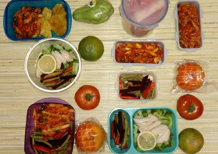 Meal Prep Bekal (Teri Balado irit minyak Ayam Brokoli) Anak Kos