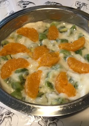 Une photo de Crème de corossol aux kiwis, mandarine et citron vert