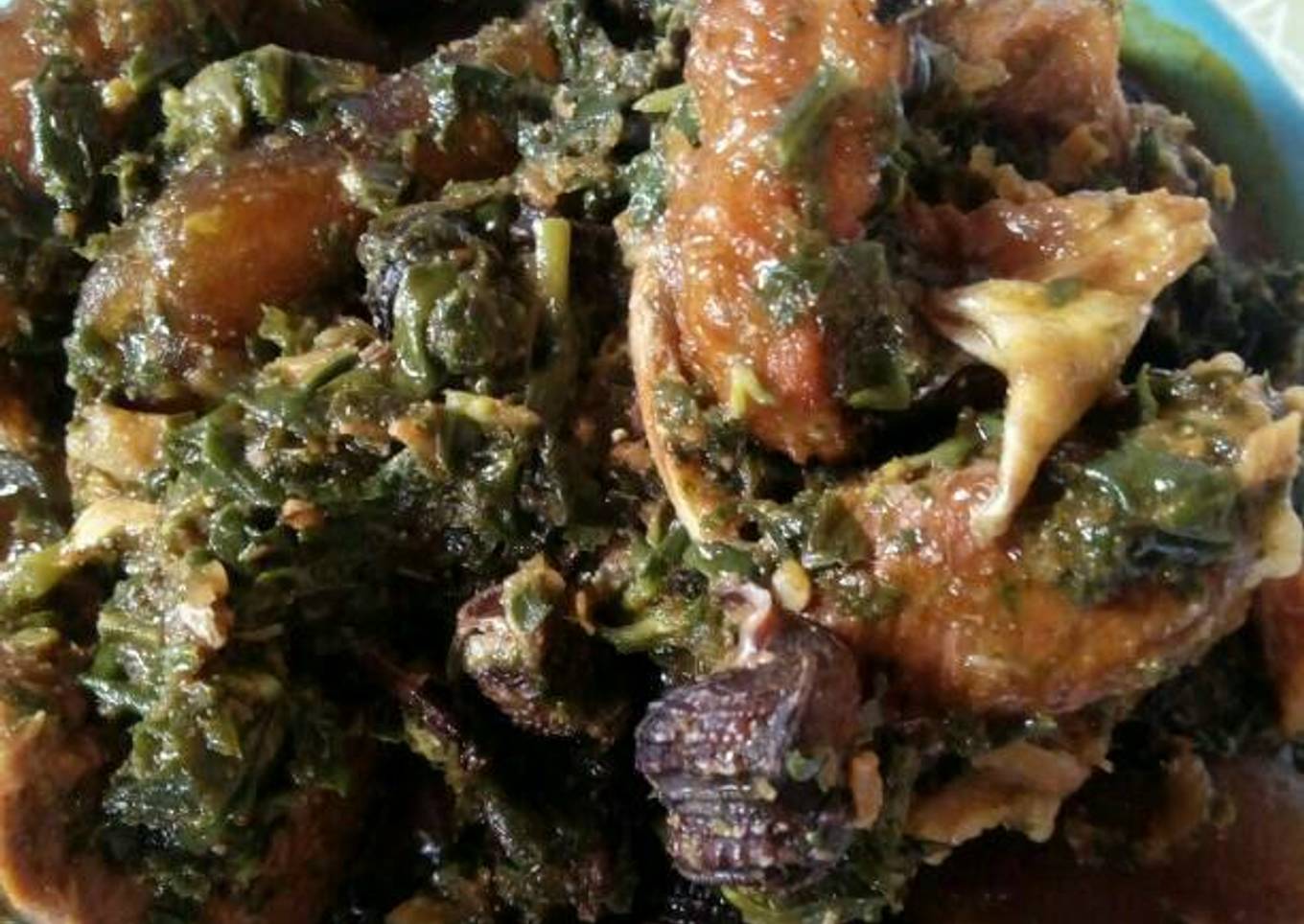 Afang Soup Meshed With Assorted Meats And Sea Foods