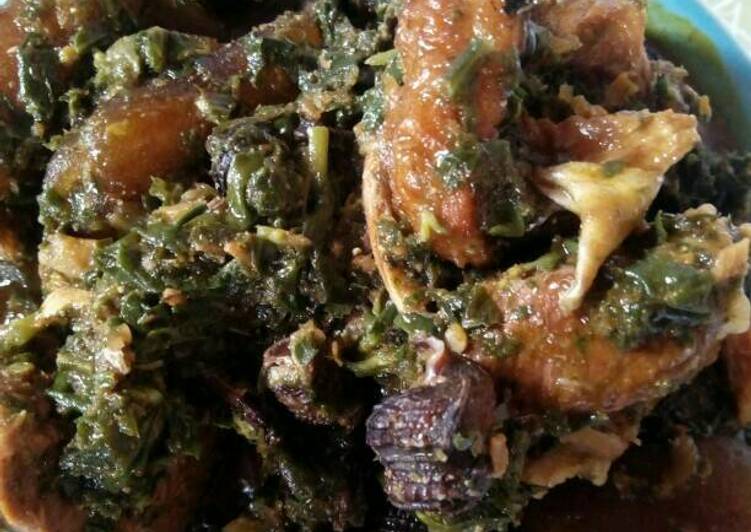 Afang Soup Meshed With Assorted Meats And Sea Foods
