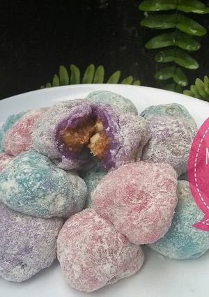Foto resep Mochi warna warni isi kacang 😋 #beranibaking