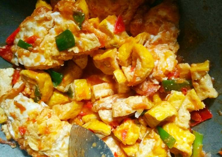 Tahu telur ceplok cabe