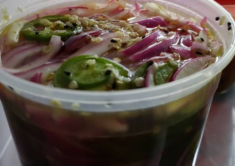 Step-by-Step Guide to Make Super Quick Homemade Pickled red onions with jalapenos