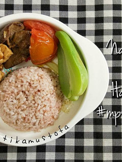 Foto resep Nasi merah semur hati ayam - MPASI 1 tahun keatas