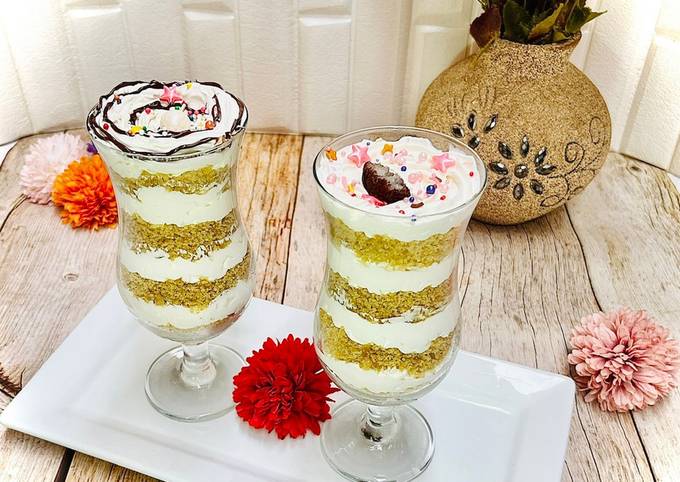 Vanilla cake parfait Recipe by Maryam Harande - Cookpad