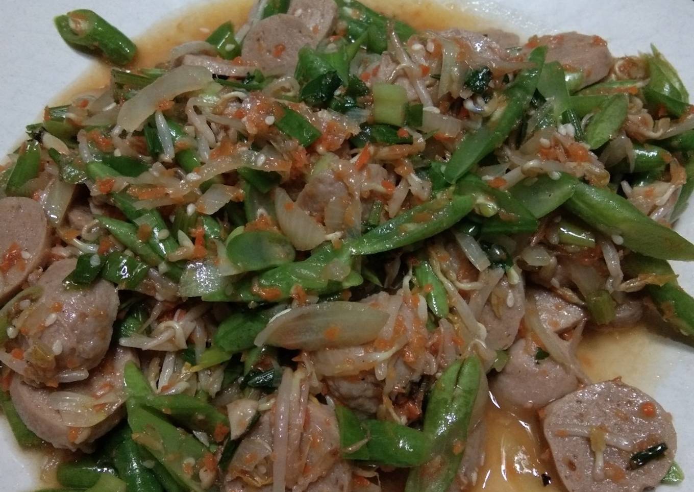 Tumis Buncis Wortel Toge Bakso
