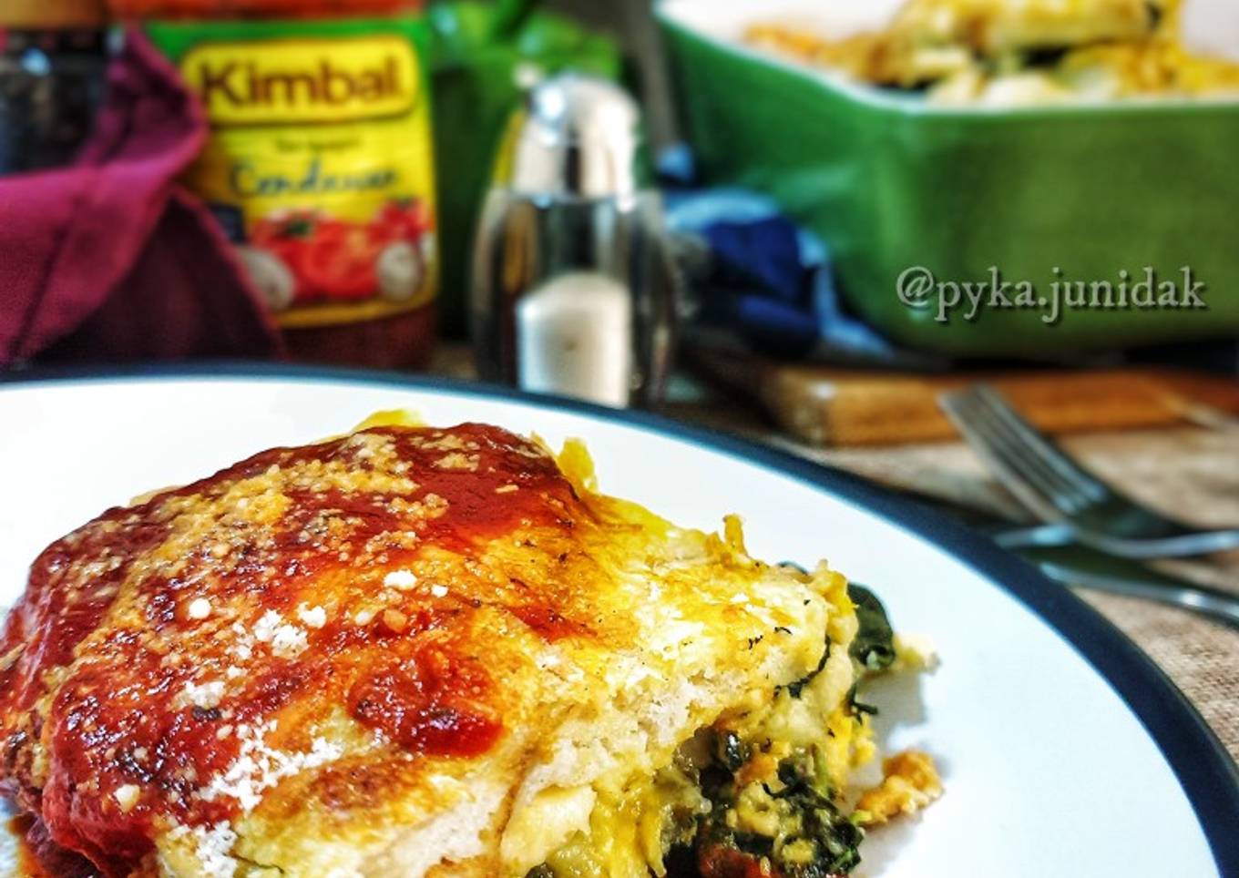 Roti lapis ayam dan bayam (PAN STRATA) #breadbonus