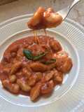 Ñoquis de papa, salsa marinera y mozzarella!
