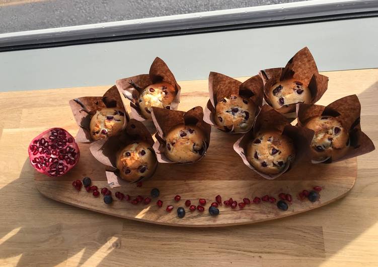 Recipe of Speedy Bejewelled Blueberry Surprise Muffins