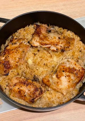 Foto resep Greek Lemon Chicken Rice ala Recipetin uenak pake banget!