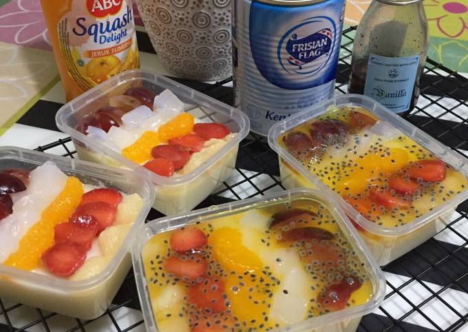 Resep Silky Puding Buah Selasih yang Enak Banget