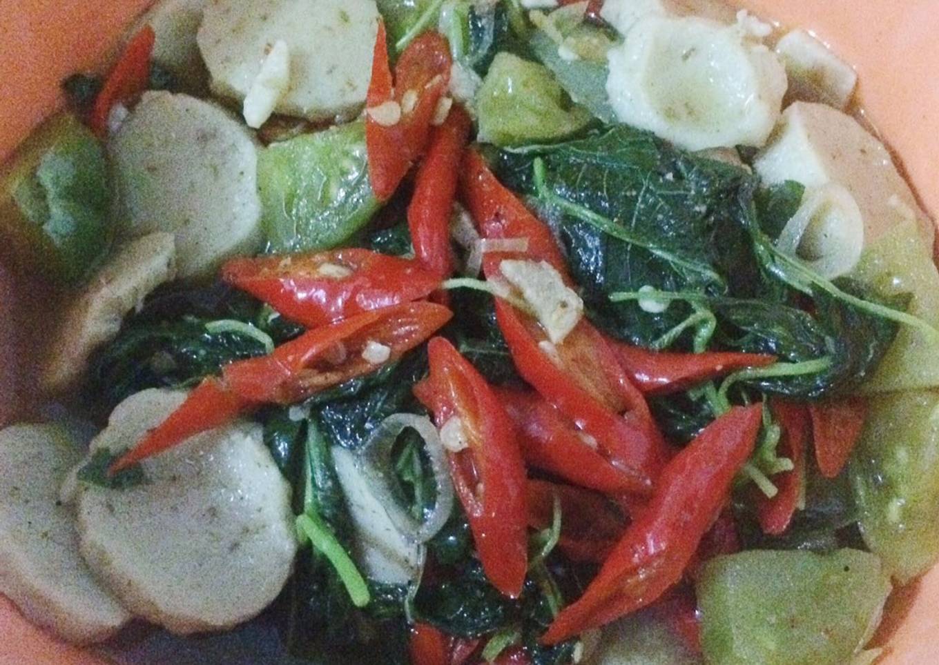 Bayam Rebus Sambal Matah