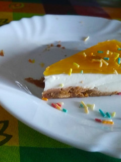 Foto principal de Tarta de queso con mermelada de melocotón