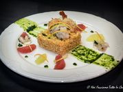 Una foto di risotto al pompelmo