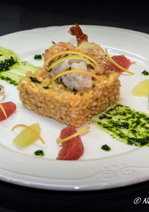 Foto di Risotto con Tartare di Gamberi, Pompelmo e Bergamotto