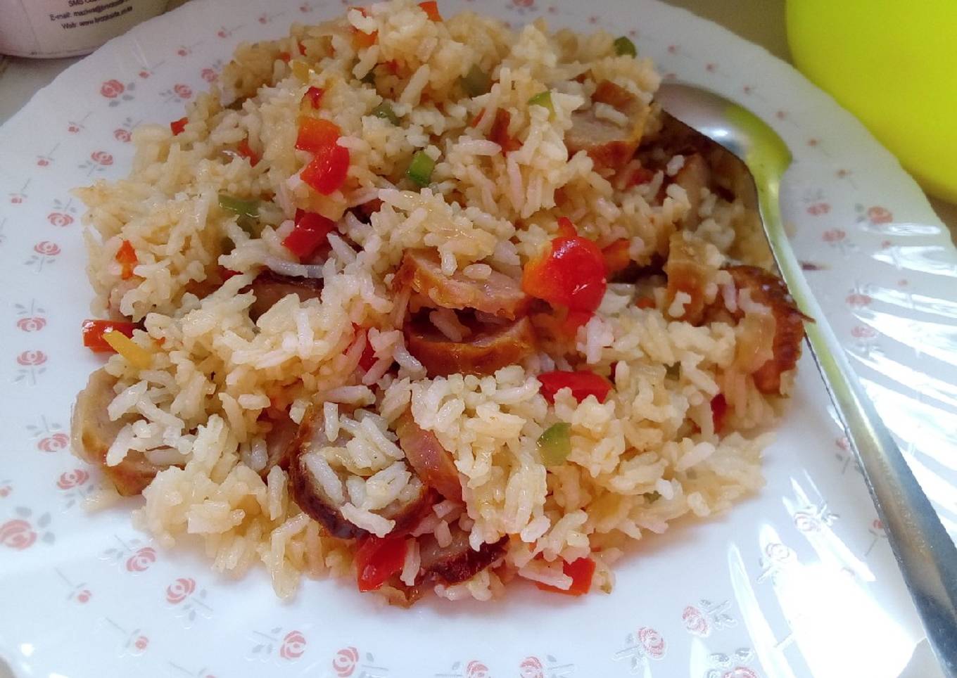 Fried rice and sausages#myuniquericecontest