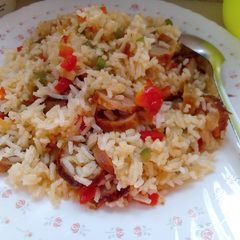 A picture of Fried rice and sausages#myuniquericecontest.