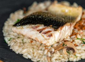 Foto di Risotto al Branzino e Champignons con Bottarga di Tonno