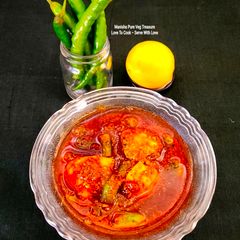 A picture of Hot & Sour Lemon Green Chilli Pickle - Instant Pickle.