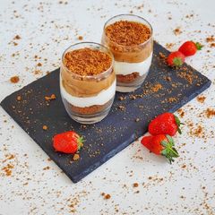 A picture of Dalgona coffee cream dessert.