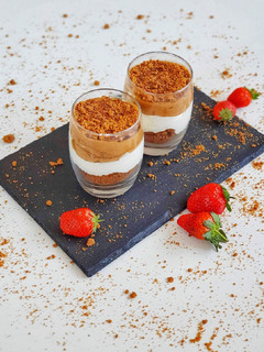 A picture of Dalgona coffee cream dessert.