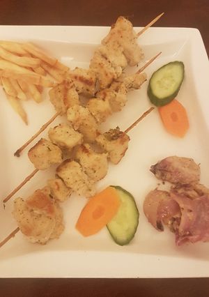 A picture of Malai Chicken Tikka (without oven).