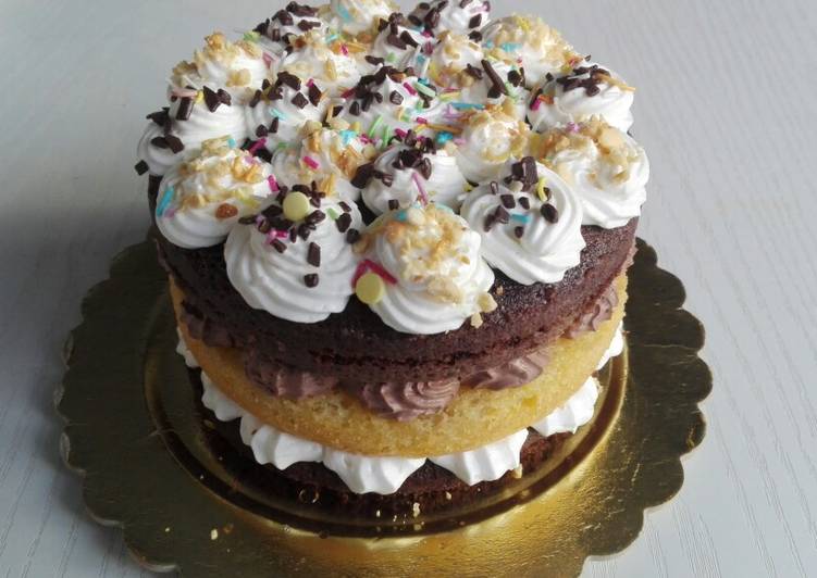Naked cake bicolore