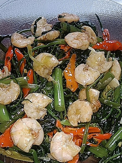 Foto resep Oseng kangkung udang