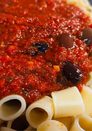 Une photo de Recette de placard : Pasta alla puttanesca