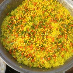 A picture of Tumeric garnished rice.