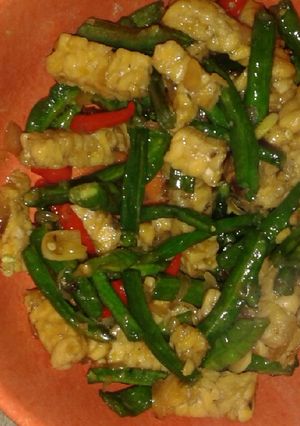 Foto resep Oseng tempe kacang panjang