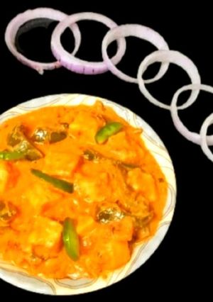 A picture of Creamy paneer capsicum subji.
