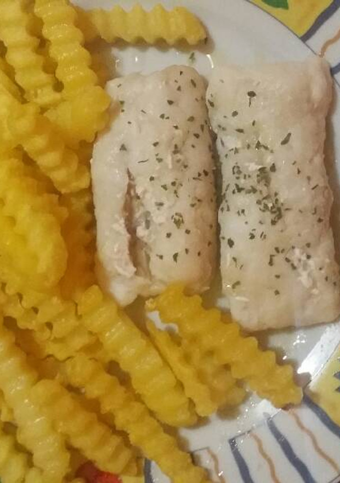 Una foto de Corazones de merluza con patatas