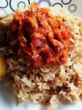 Pilau with pilipili wa kukaanga