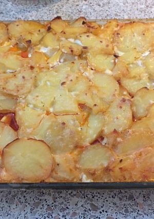 Rakott burgonya gazdagon recept fotója