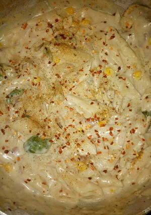 A picture of White Sauce Pasta.