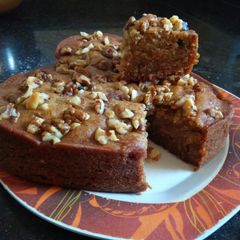 A picture of Eggless Banana Walnut Cake.