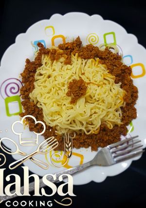 عکسی از دستور نودل با سس گوشت