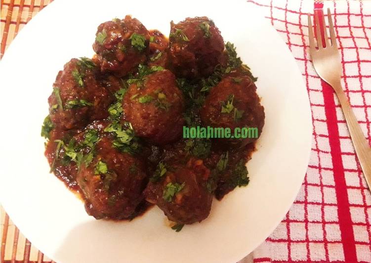 Barbecue Meatballs #Idulfitrirecipescontest #4weekschallenge