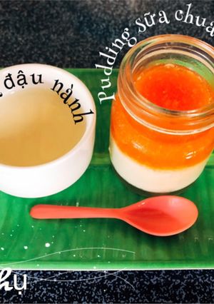 Hình của món Ăn dặm - Bữa phụ - Pudding sữa chua đu đủ, sữa đậu nành.
