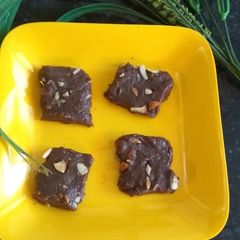 A picture of Chocolate almond Barfi.