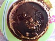 Una foto de flan de queso philadelphia sin horno