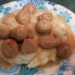 A picture of Slow Cooker Swedish Meatballs (sort of).