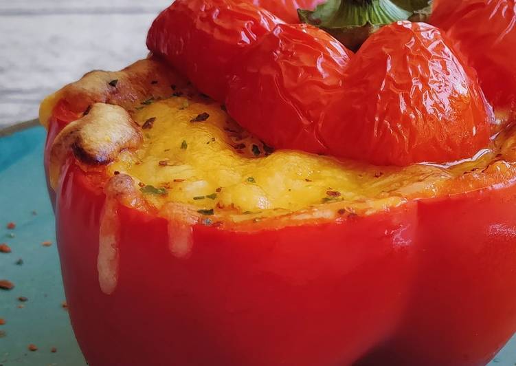 Pimiento relleno de chili con carne