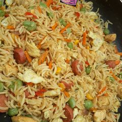 A picture of Chinese fried rice.