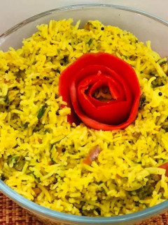 A picture of Methi -Tomato Rice.