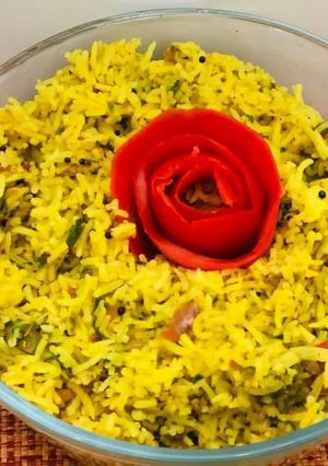 A picture of Methi -Tomato Rice.