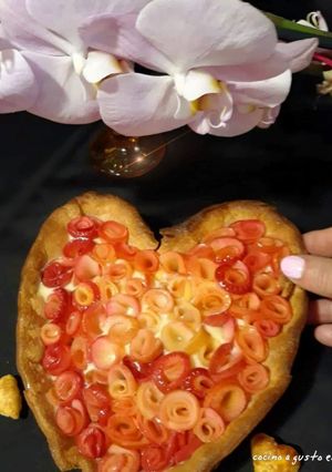 Una foto de ❤️ Corazón de rosas de manzana ❤️
