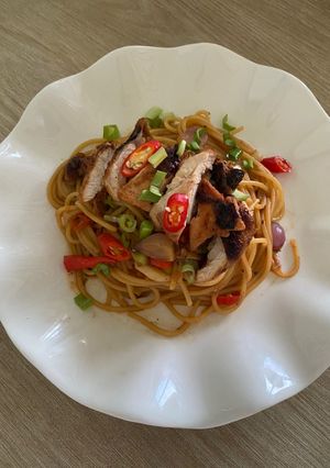 Foto resep Spagetti oriental ala pizza hut🍝