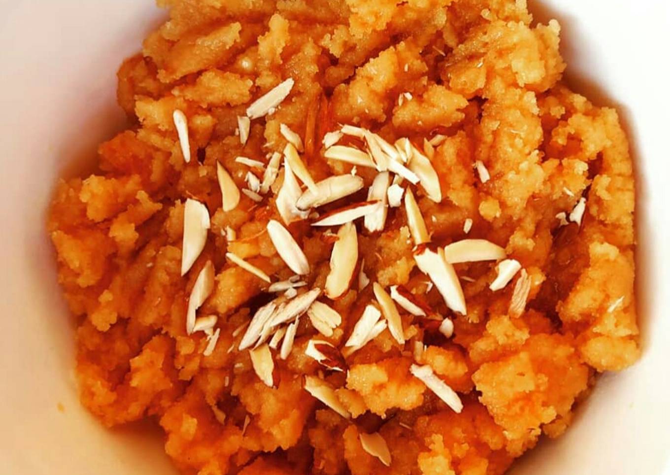 Semolina pudding or toffee halwa